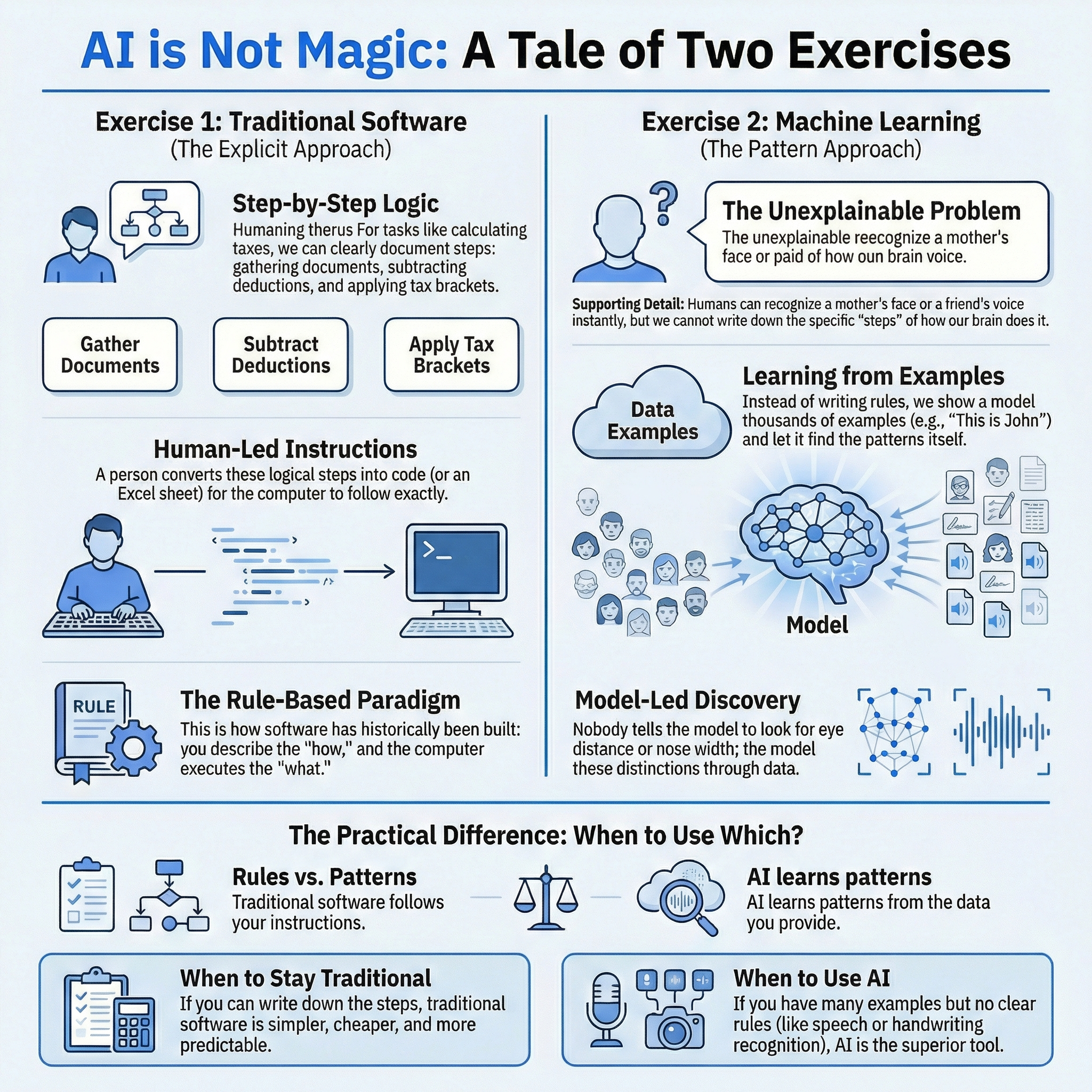 AI Explained in Two Exercises