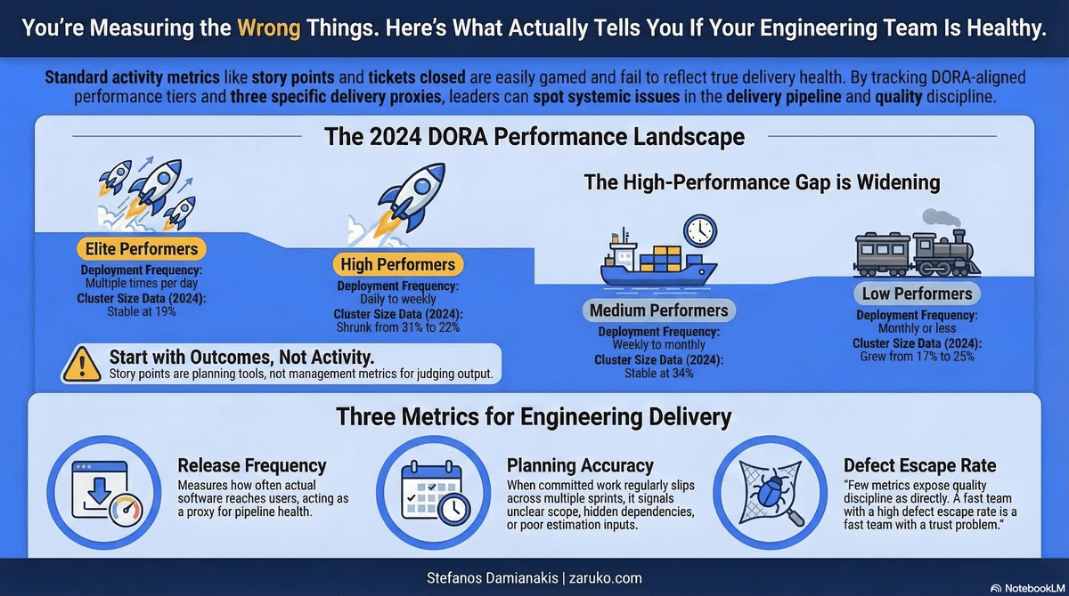 You're Measuring the Wrong Things. Here's What Actually Tells You If Your Engineering Team Is Healthy.